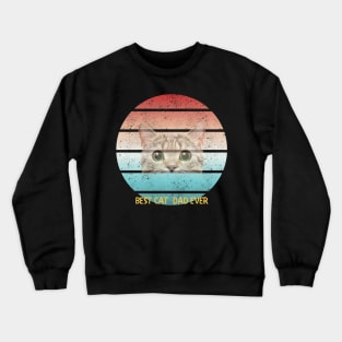 vinage cat, best cat dad ever Crewneck Sweatshirt